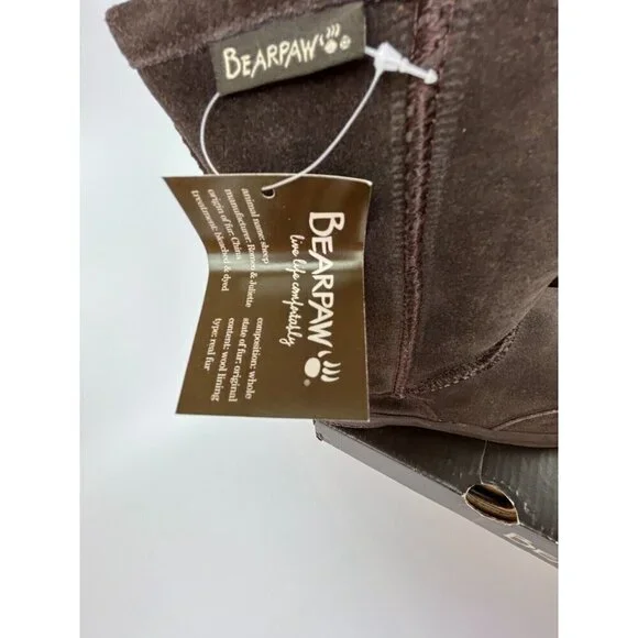 BearPaw Meadow Youth Short 604Y Chocolate Winter Boots Size 2 Youths Shoes NEW - Picture 2 of 10